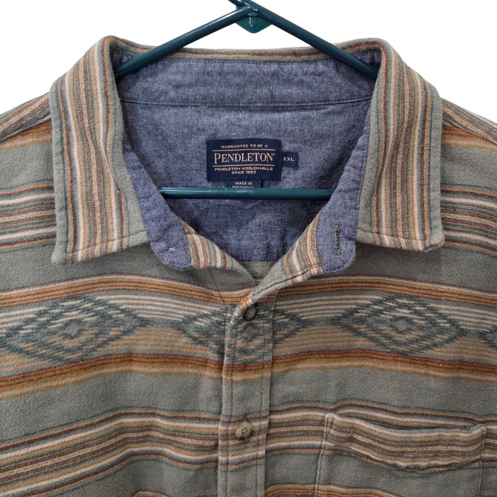 Men's Pendleton Long-Sleeve Button Down Shirt With a Geometric Pattern,  XXL